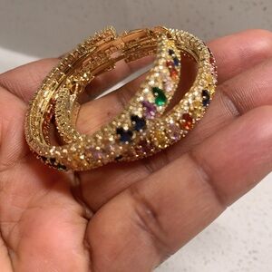 Gold plated multi colored jewelry piece